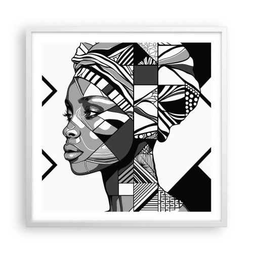 Plakat i hvid ramme - Etnisk portræt - 60x60 cm