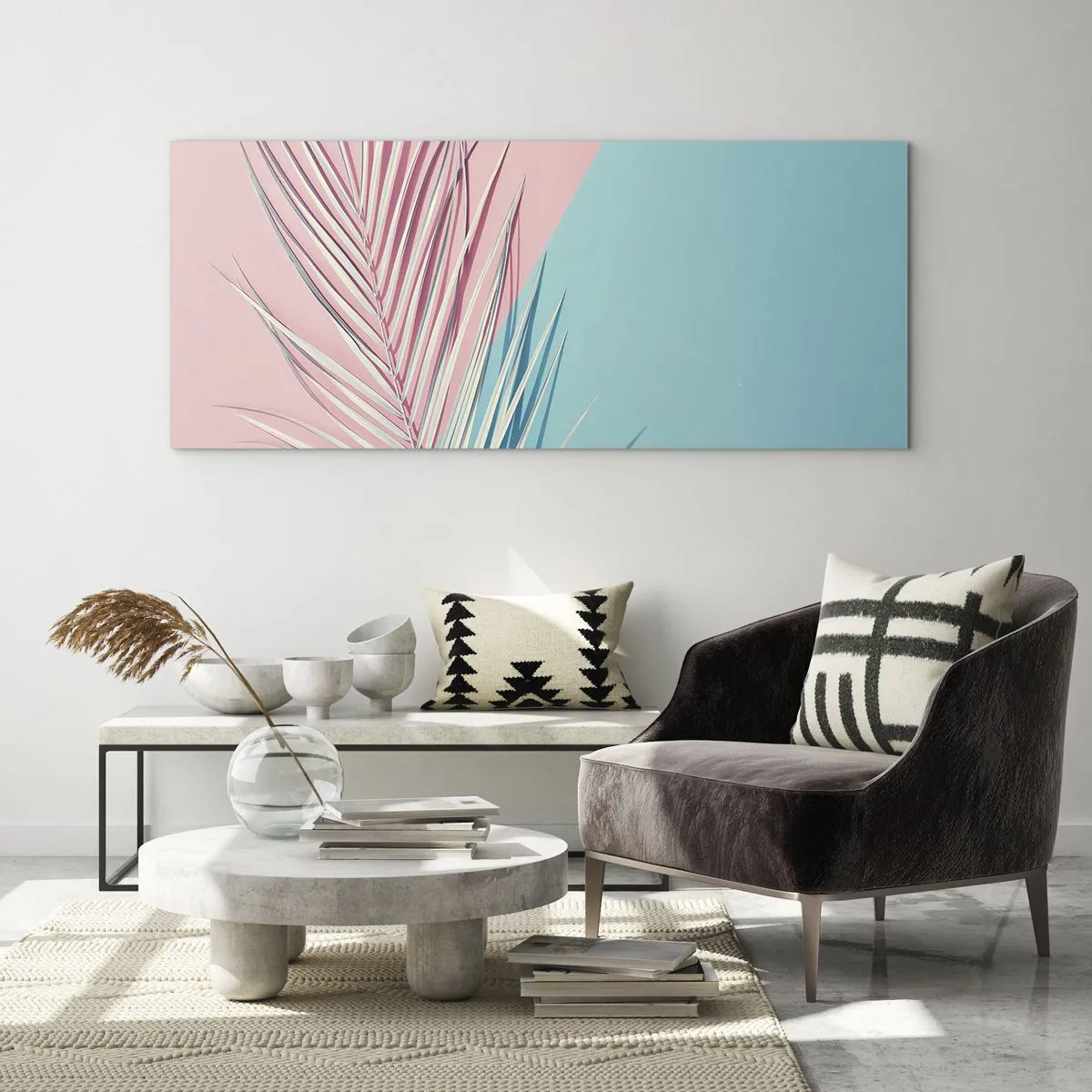 Billede på glas - Tropisk indtryk - 100x40 cm