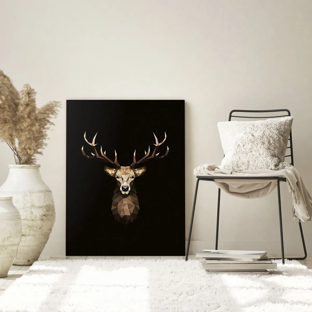 Billede på glas - Kubistisk hjort - 50x70 cm