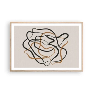 Plakat i ramme af lyst egetræ - Alt er gået galt - 91x61 cm