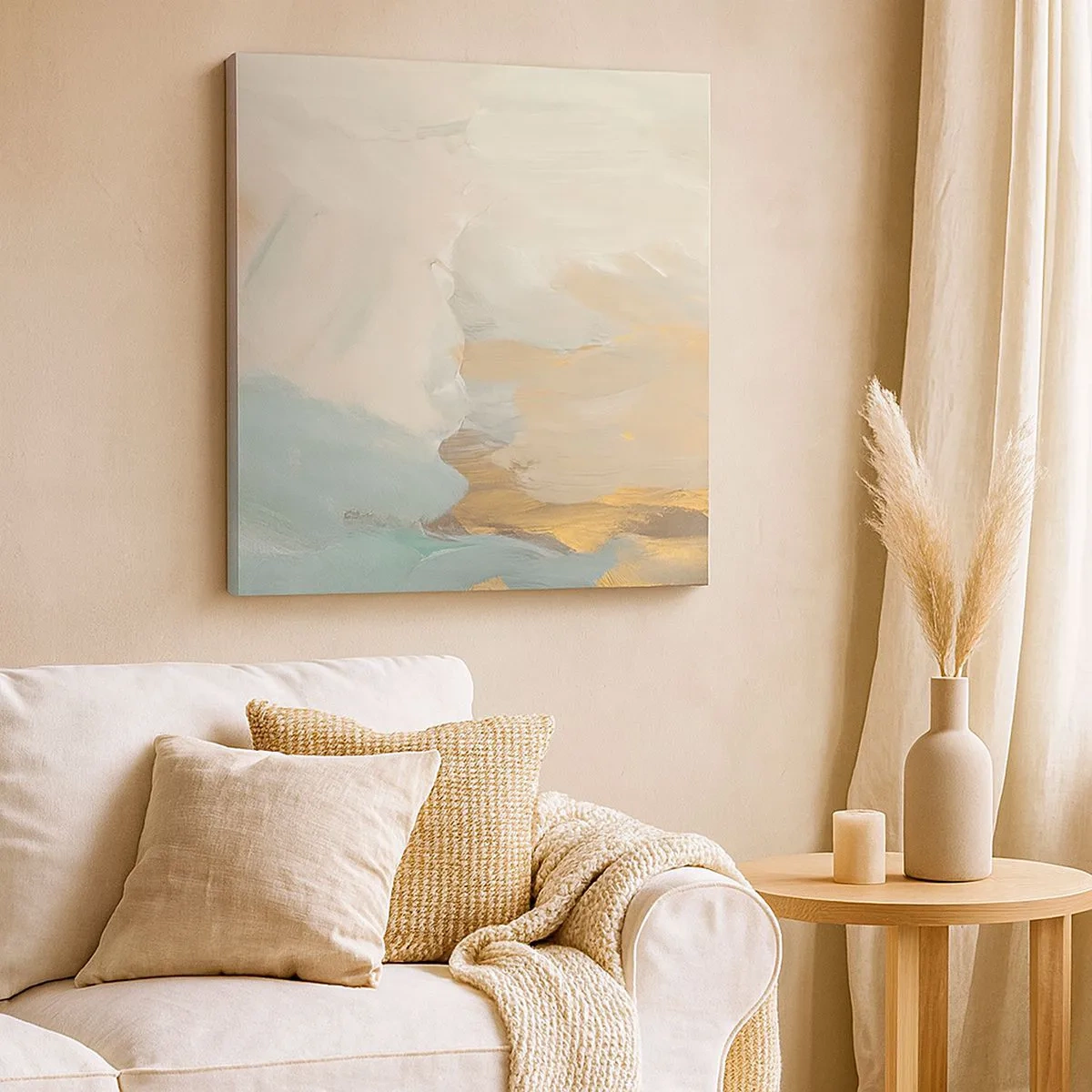 Lærredstryk - Billede på lærred - Abstraktion - blidhedens land - 30x30 cm