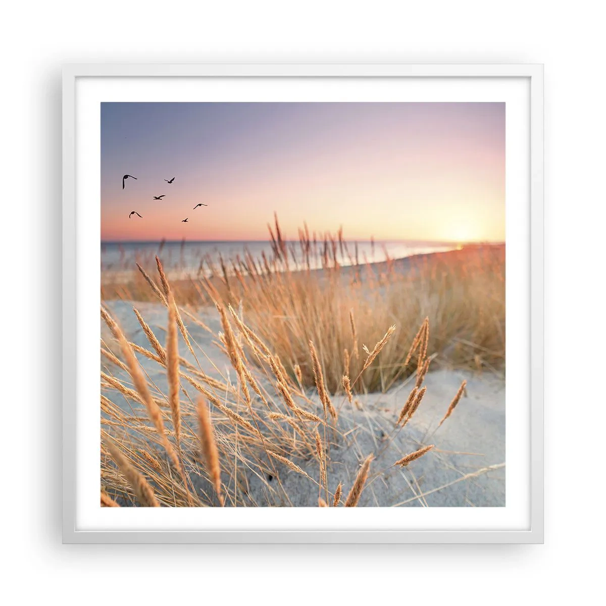 Plakat i hvid ramme - Baltisk vuggevise - 60x60 cm