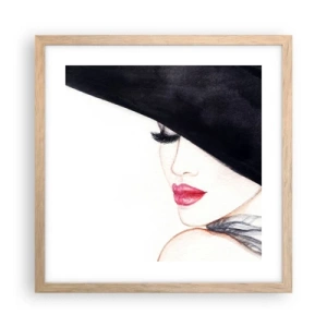 Plakat i ramme af lyst egetræ - Elegance og sensualitet - 40x40 cm