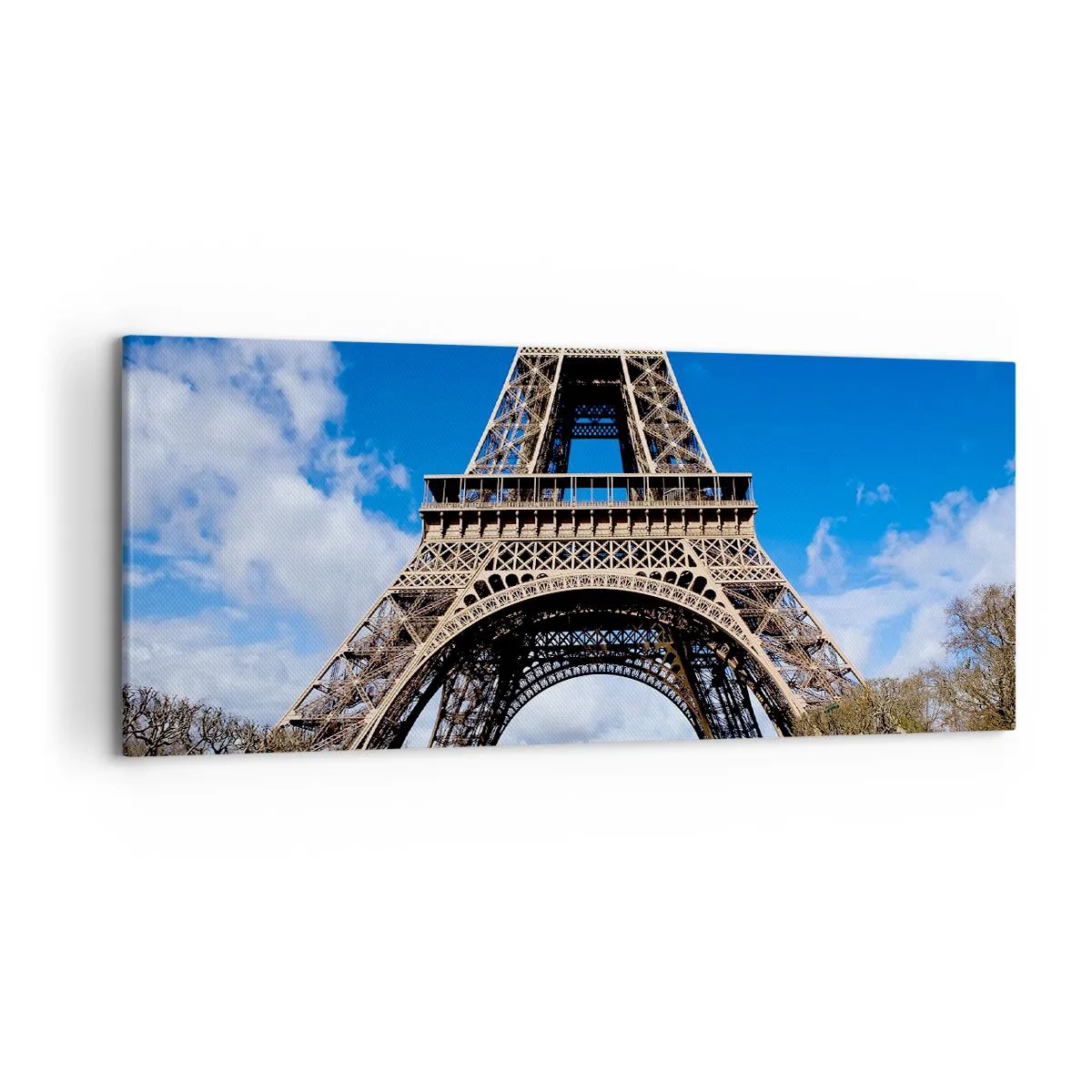 Lærredstryk - Billede på lærred - Hele Paris ved hendes fødder - 120x50 cm