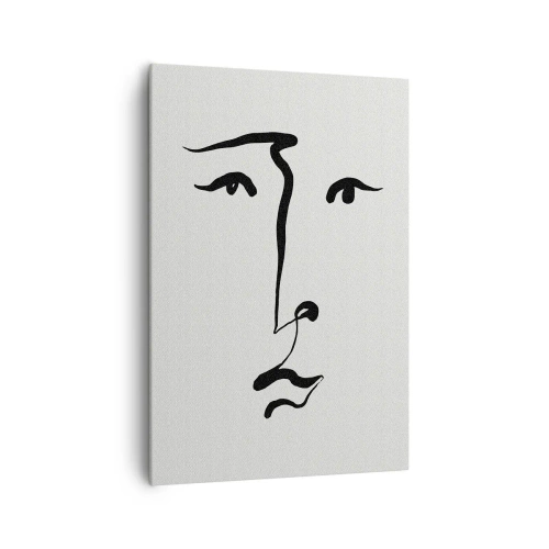 Lærredstryk - Billede på lærred - Portræt i én linje - 70x100 cm