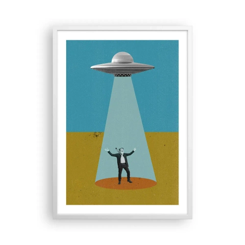 Plakat i hvid ramme - Et tæt møde - 50x70 cm