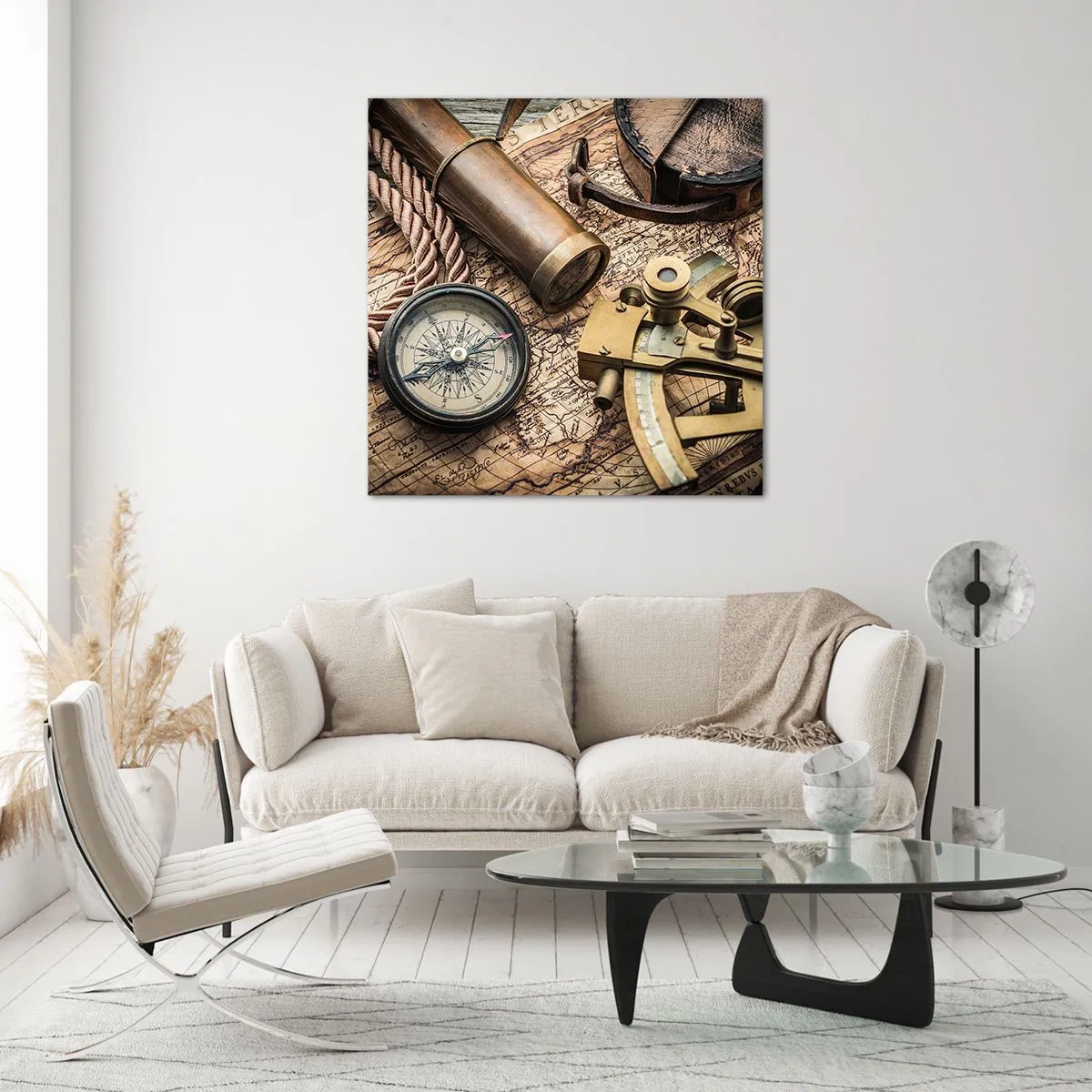 Billede på glas - Fastlægge kursen - 60x60 cm