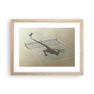 Plakat i ramme af lyst egetræ - Overvind dig selv - 40x30 cm