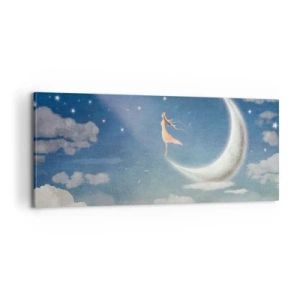 Lærredstryk - Billede på lærred - Blå bejler - 100x40 cm