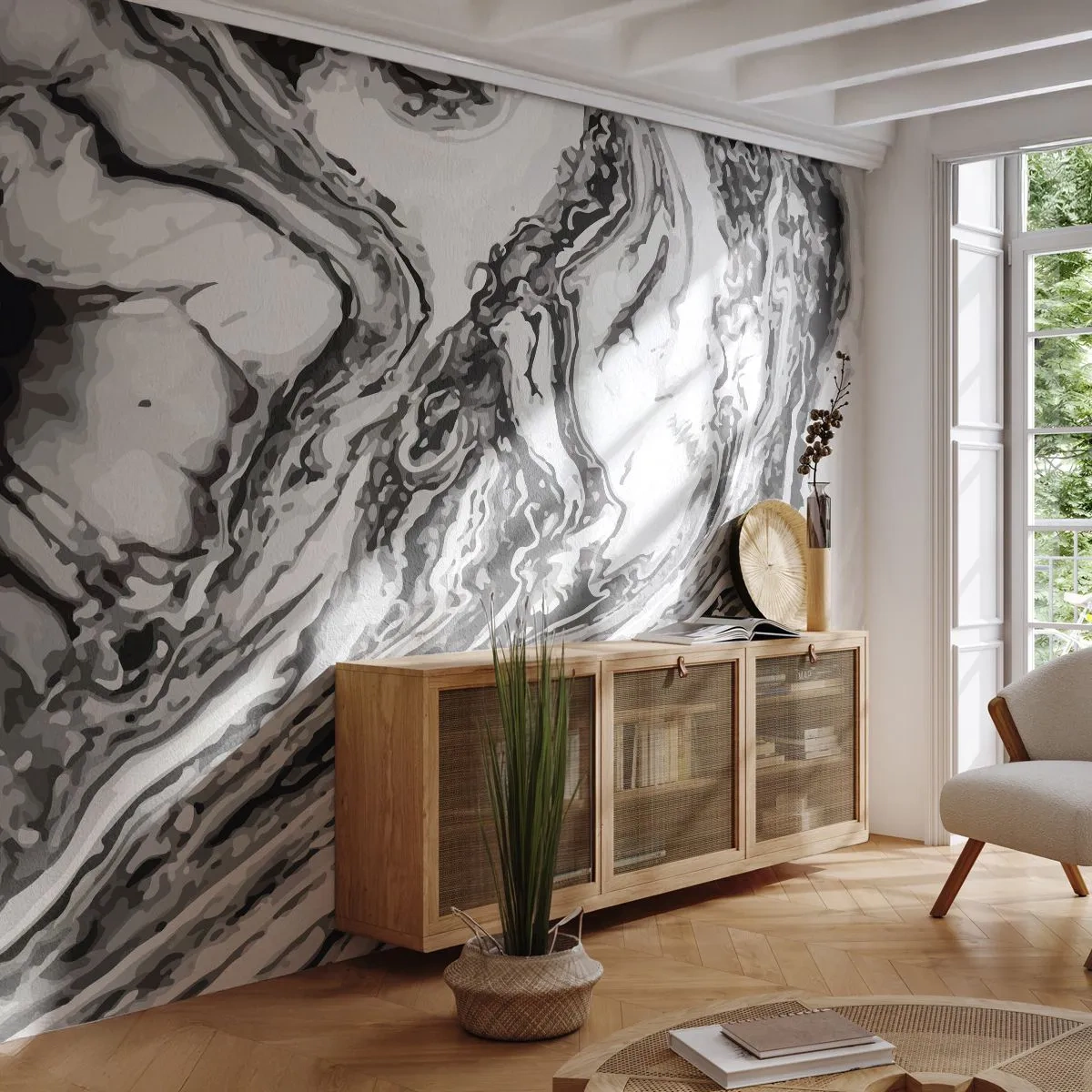 Fototapet Standard Eco - I begyndelsen var det kaos - Abstraktion, Stykke, Moderne mønster - 500x350 cm