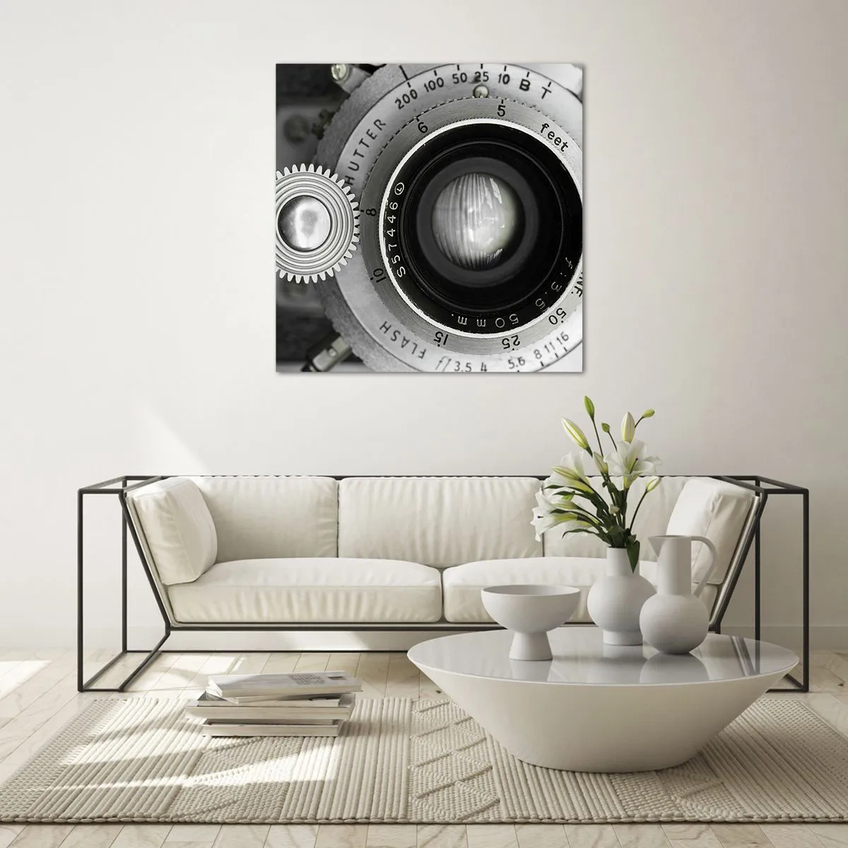 Billede på glas - Historien om Hollywood - 70x70 cm