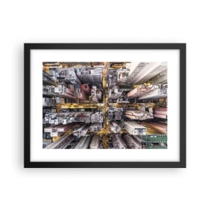 Plakat i sort ramme - Hilsner fra Hong Kong - 40x30 cm