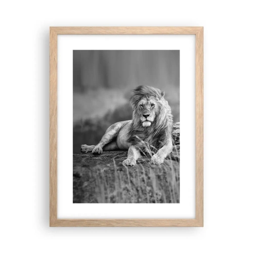 Plakat i ramme af lyst egetræ - Kongelig siesta - 30x40 cm