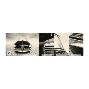 Prøve Fototapet Selvklæbende Deluxe Sticker - Og hvordan kan man ikke elske mig? - Bil, Årgang, Sort og hvid - 100x30 cm