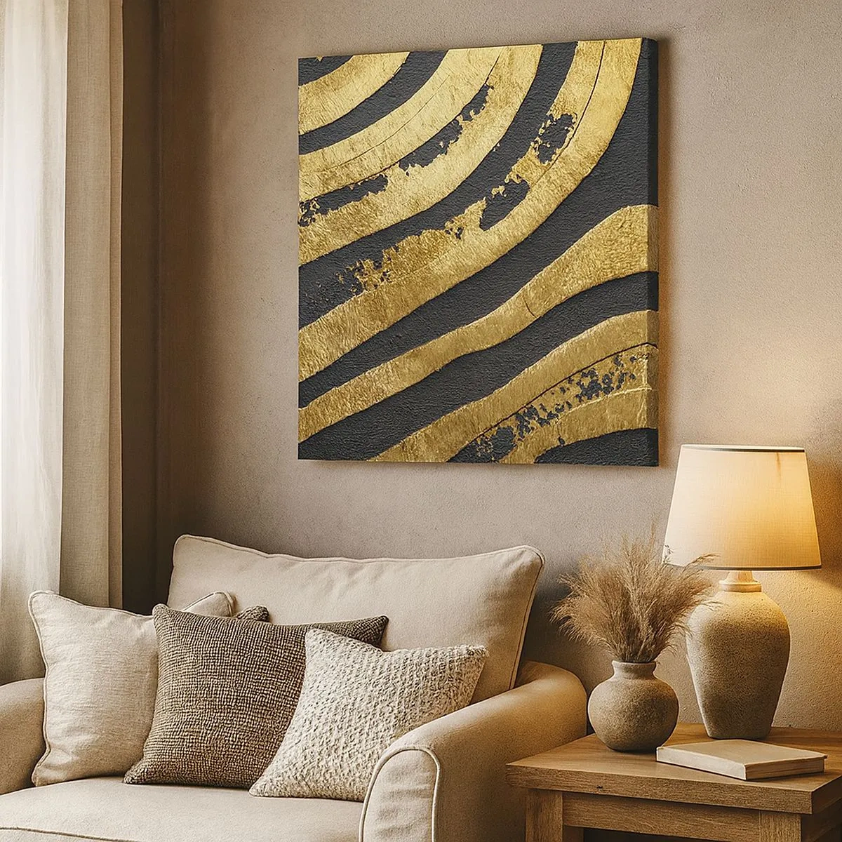 Lærredstryk - Billede på lærred - Alt flyder - 30x30 cm