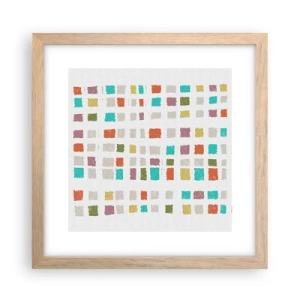 Plakat i ramme af lyst egetræ - Ukendt leg - 30x30 cm