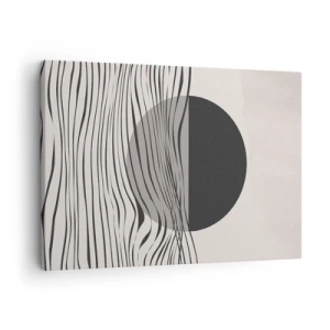 Lærredstryk - Billede på lærred - Abstrakte linjer og geometriske former i dæmpede farver - 70x50cm - Halvkomposition - Moderne vægdekoration til stue og soveværelse ARTTOR