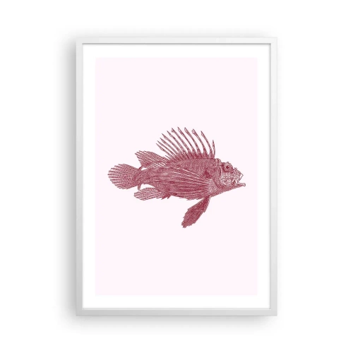 Plakat i hvid ramme - En beboer i eksotiske farvande - 50x70 cm