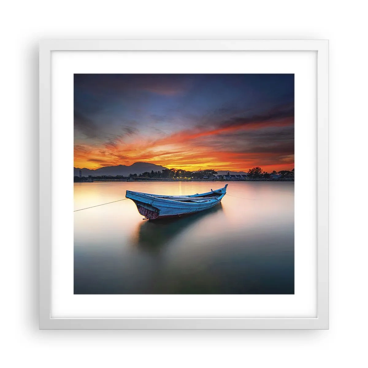 Plakat i hvid ramme - En god nat er på vej - 40x40 cm