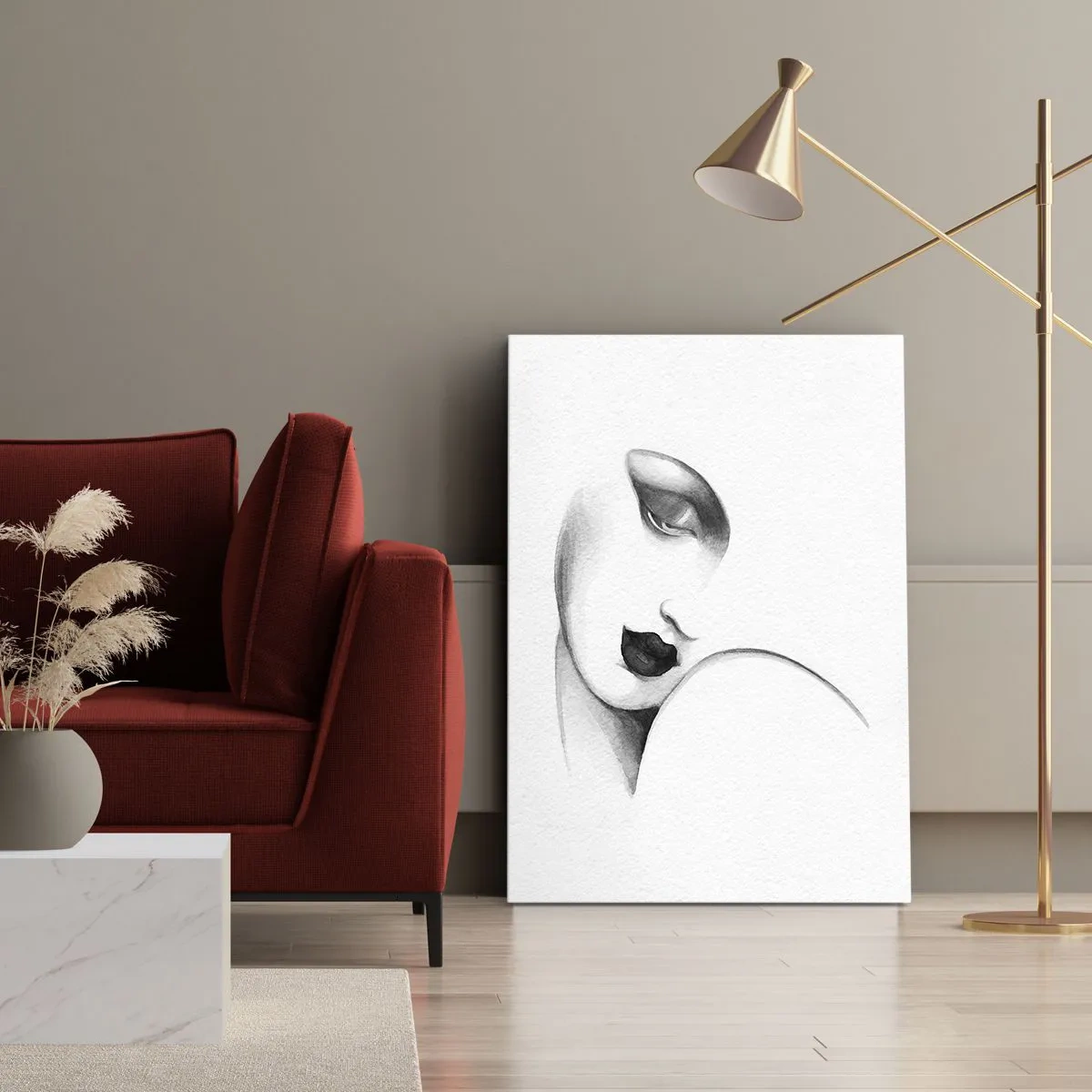 Lærredstryk - Billede på lærred - I Lempickas stil - 50x70 cm