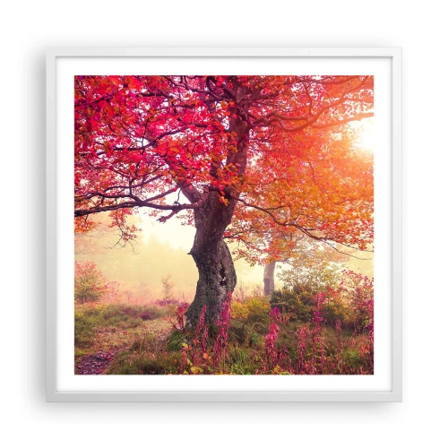 Plakat i hvid ramme - Et væld af blomstring - 60x60 cm
