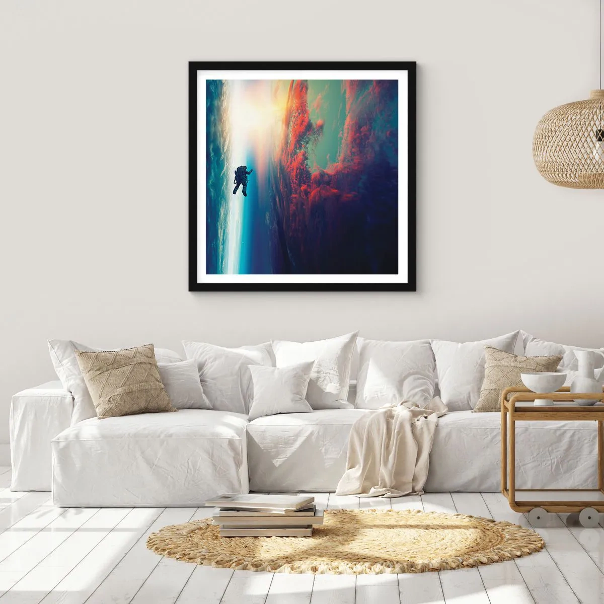 Plakat i sort ramme - Over for universet - 50x50 cm