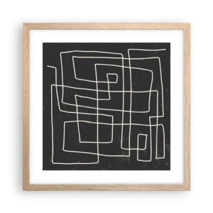 Plakat i ramme af lyst egetræ - Ikke helt så enkel - 40x40 cm