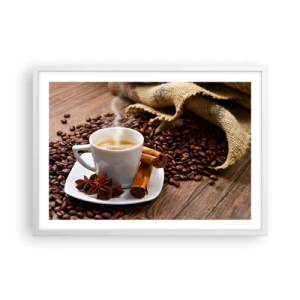 Plakat i hvid ramme - Krydret smag og aroma - 70x50 cm