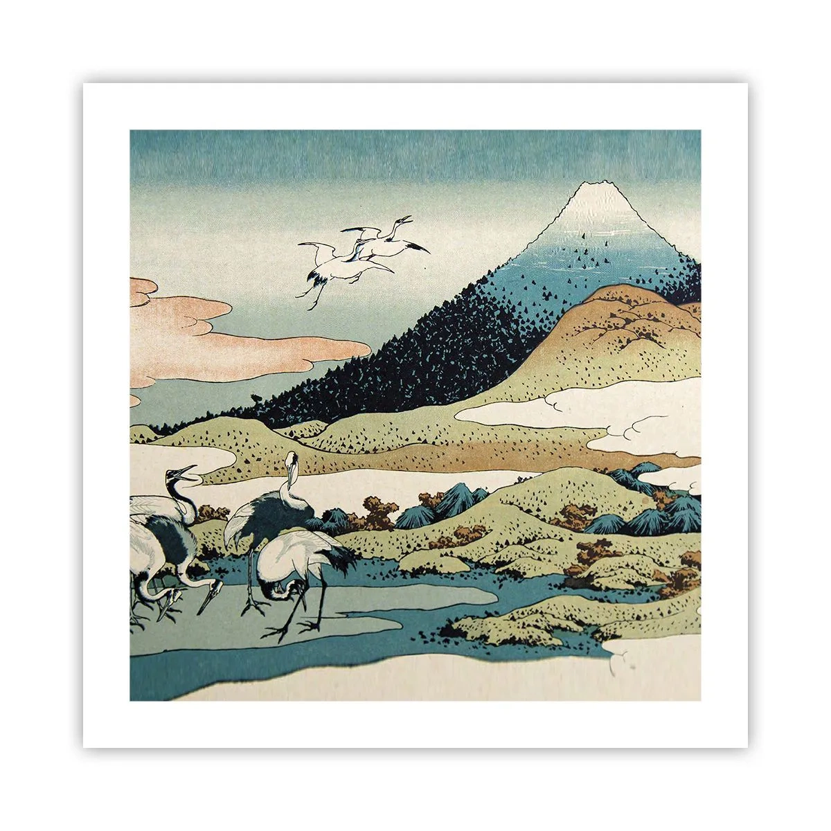 Plakat - I japansk ånd - 50x50 cm