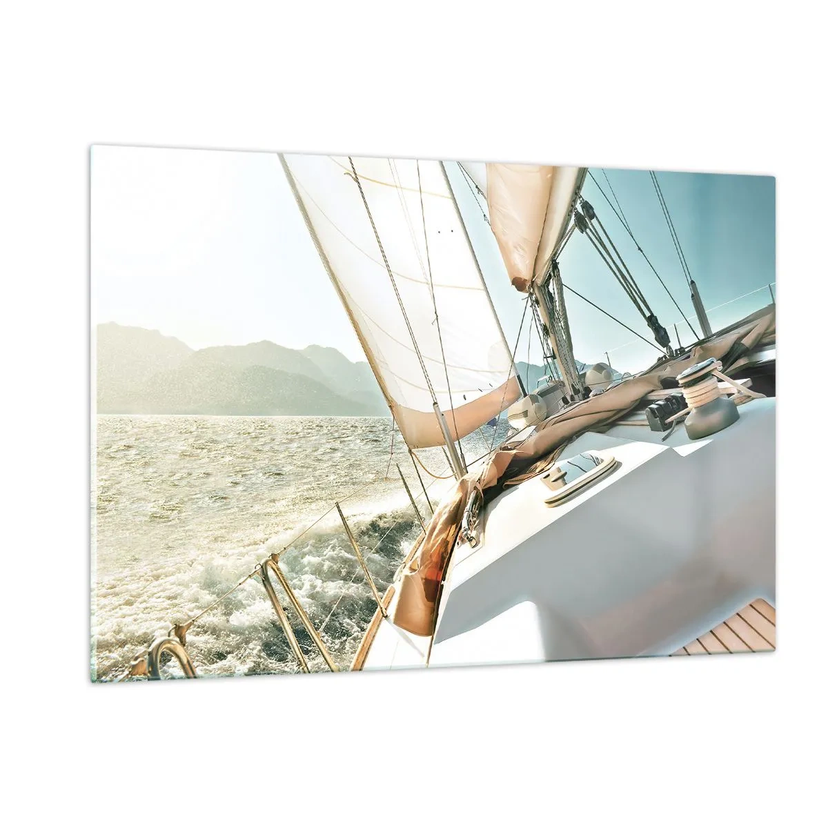 Billede på glas - Under fulde sejl - 120x80 cm