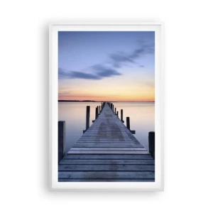 Plakat i hvid ramme - Den rolige skumringstid - 61x91 cm