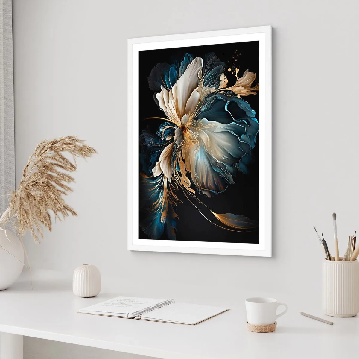 Plakat i hvid ramme - Eventyrlig bregneblomst - 30x40 cm