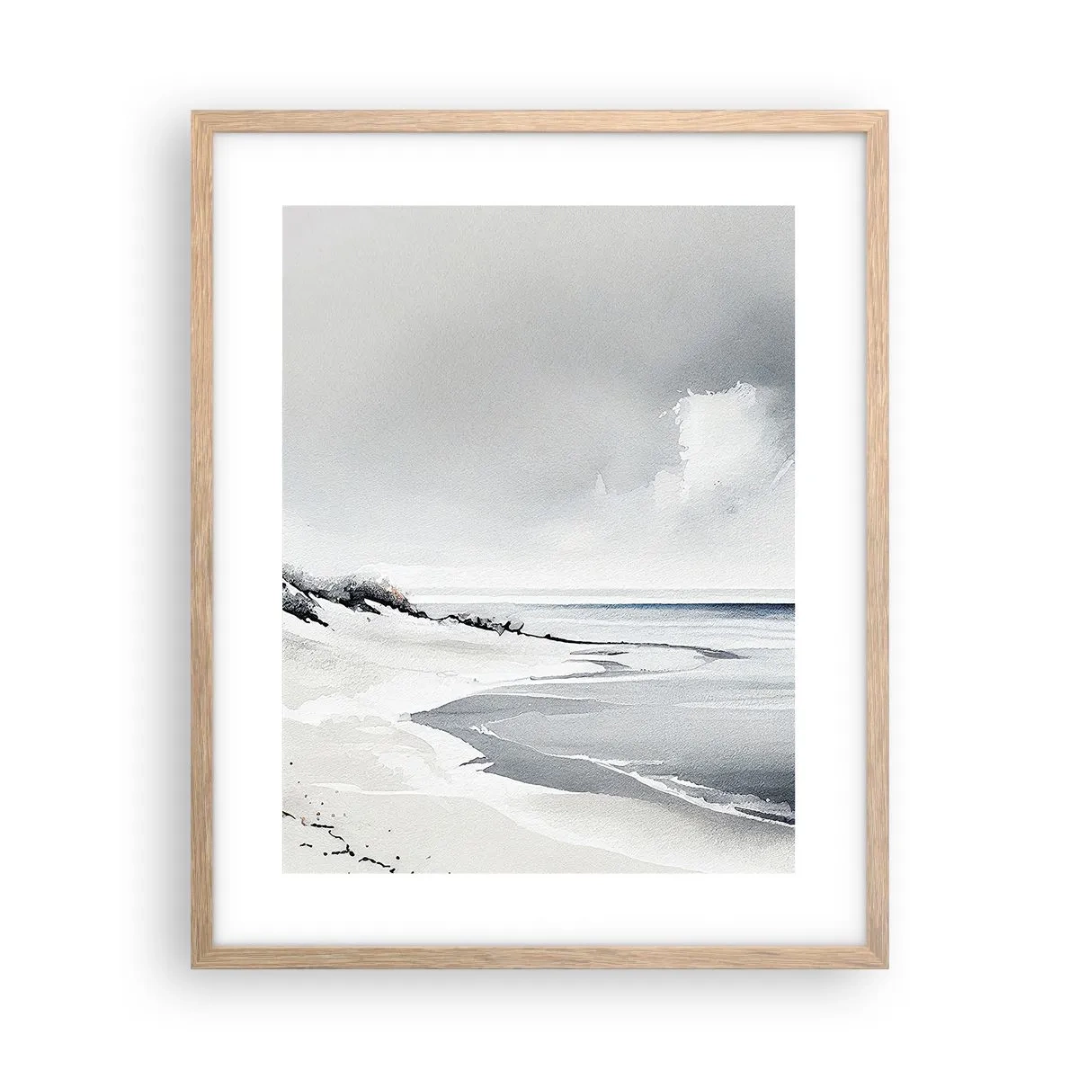 Plakat i ramme af lyst egetræ - Altid sammen - 40x50 cm