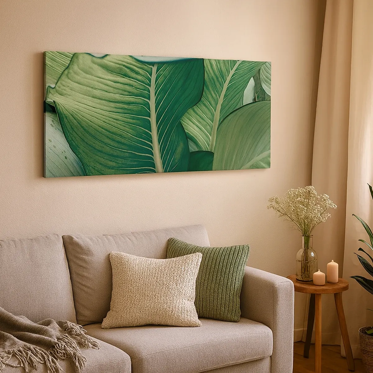 Lærredstryk - Billede på lærred - Livet er intenst grønt - 30x30 cm