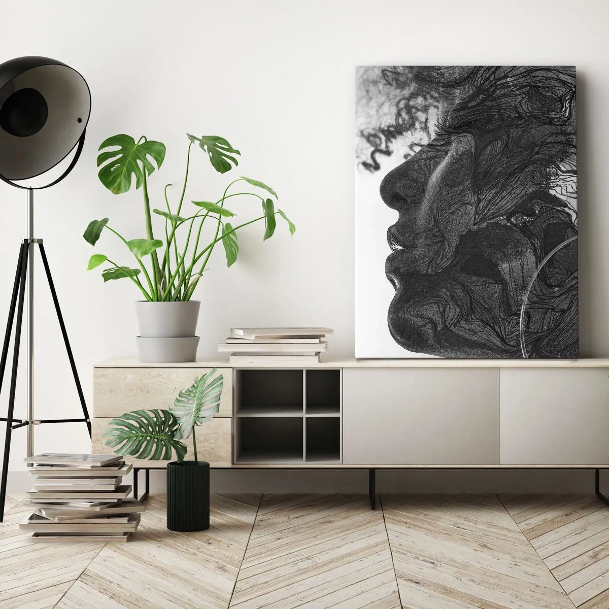 Lærredstryk - Billede på lærred - Forviklet i drømme - 70x100 cm