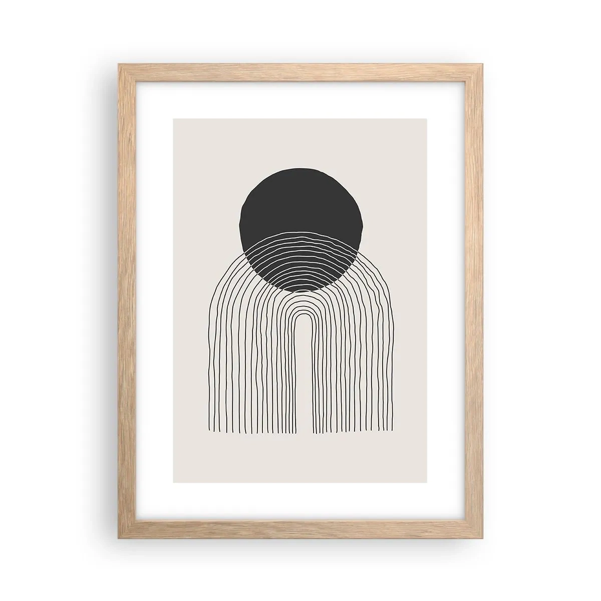 Plakat i ramme af lyst egetræ - Rystende og selvsikker - 30x40 cm