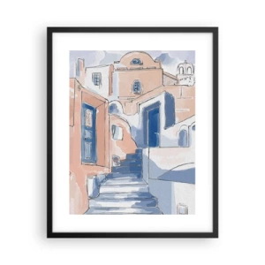 Plakat i sort ramme - Eksotisk by - 40x50 cm