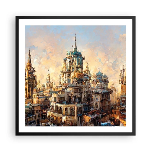 Plakat i sort ramme - En by af byer - 60x60 cm