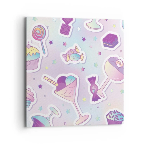 Lærredstryk - Billede på lærred - At have en fødselsdag hver dag - 70x70 cm