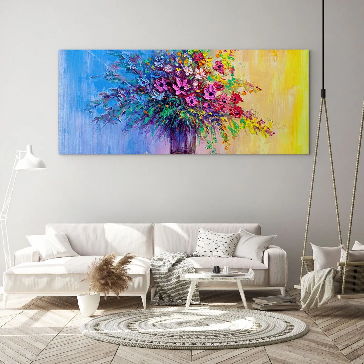 Billede på glas - Gave fra en sommereng - 140x50 cm