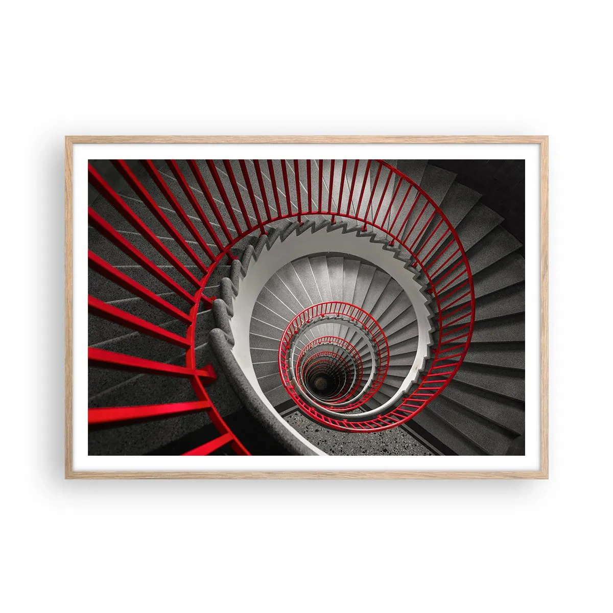 Plakat i ramme af lyst egetræ - Arkitektoniske lege - 100x70 cm