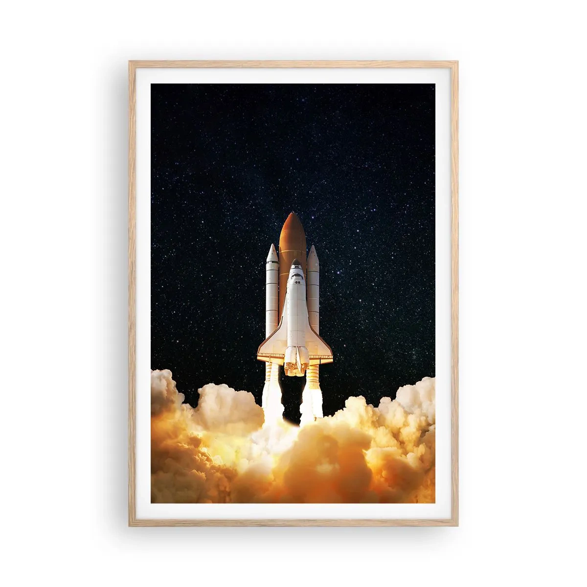 Plakat i ramme af lyst egetræ - Ad astra! - 70x100 cm