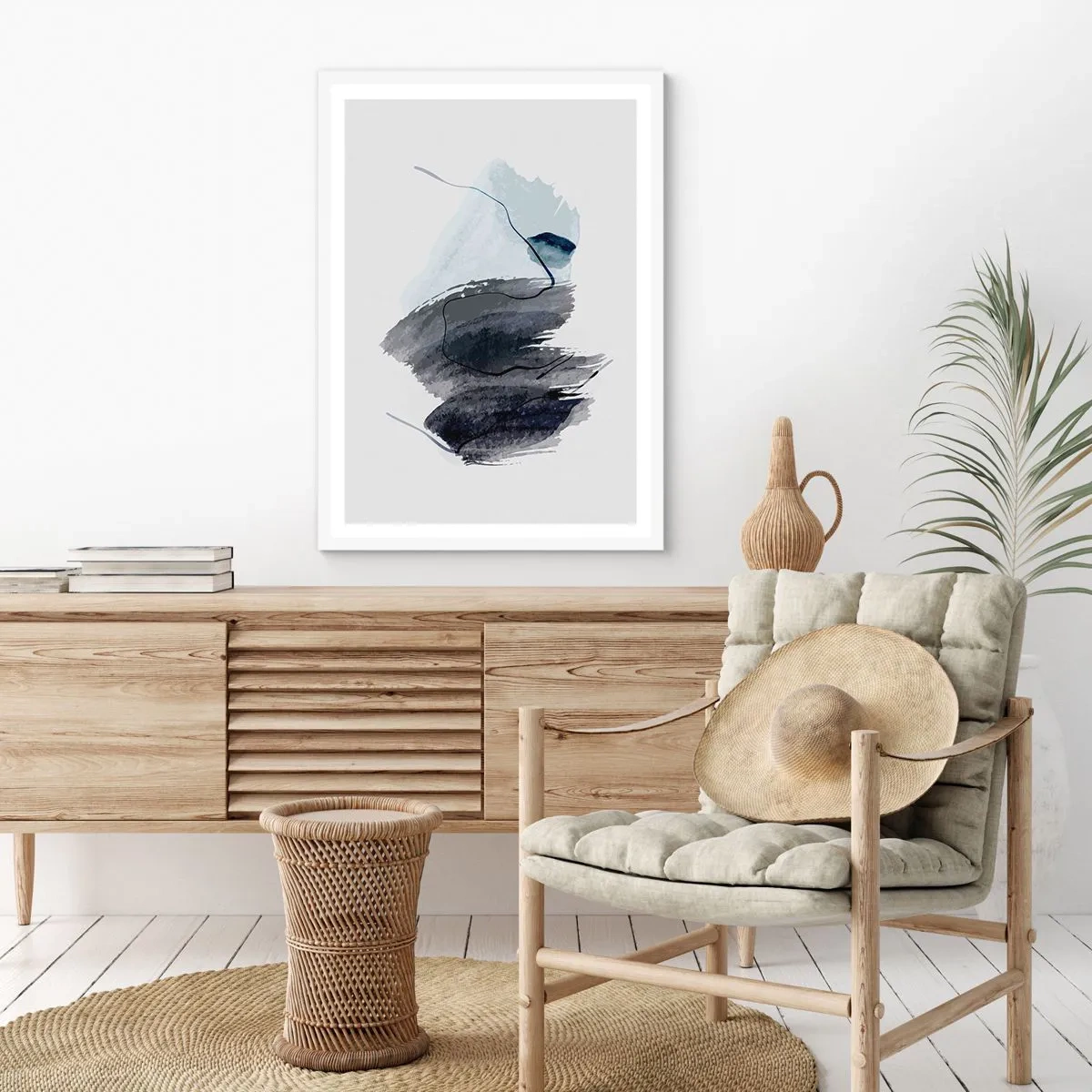 Plakat i hvid ramme - Intensitet og bevægelse - 30x40 cm