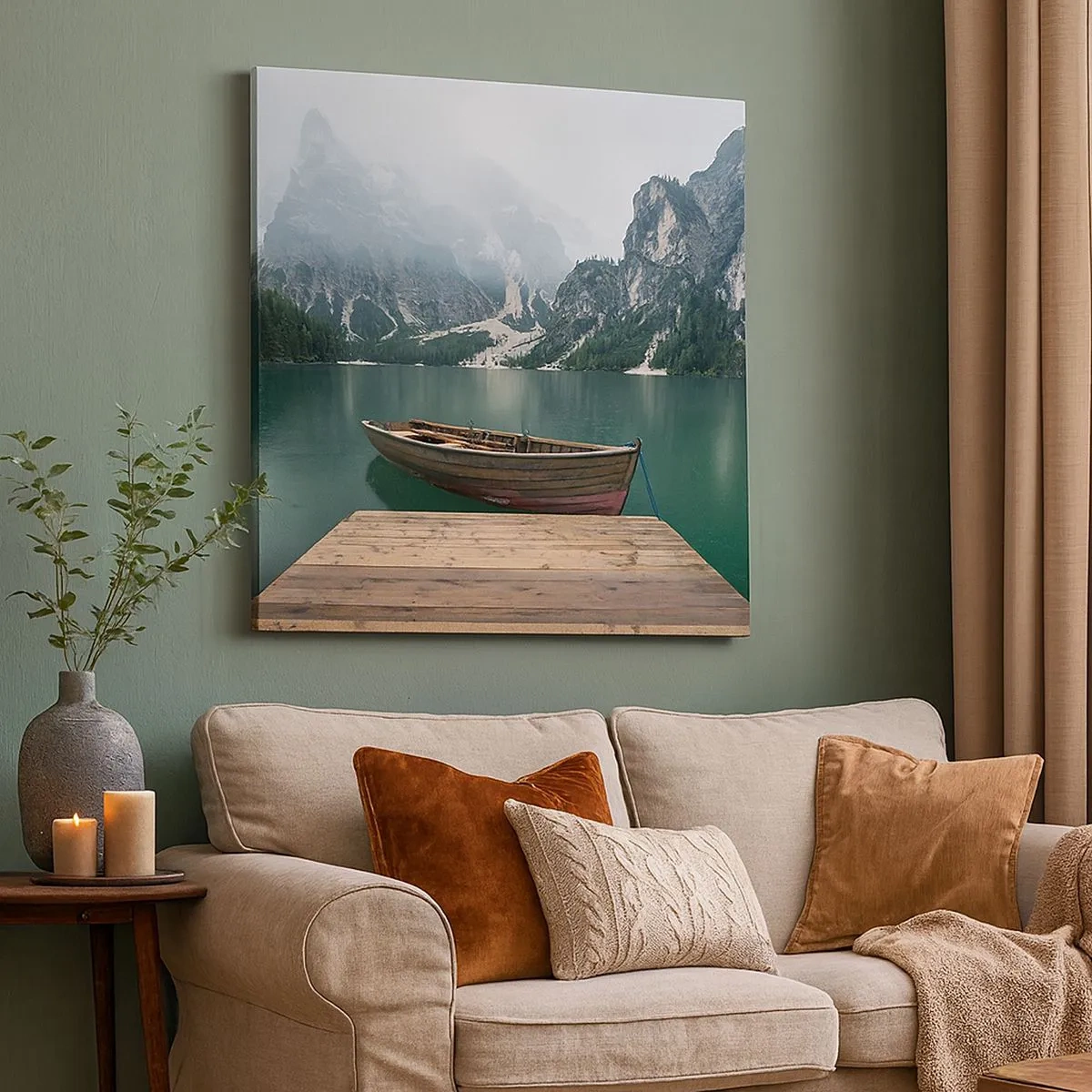 Lærredstryk - Billede på lærred - "Og stolte pander" - 30x30 cm