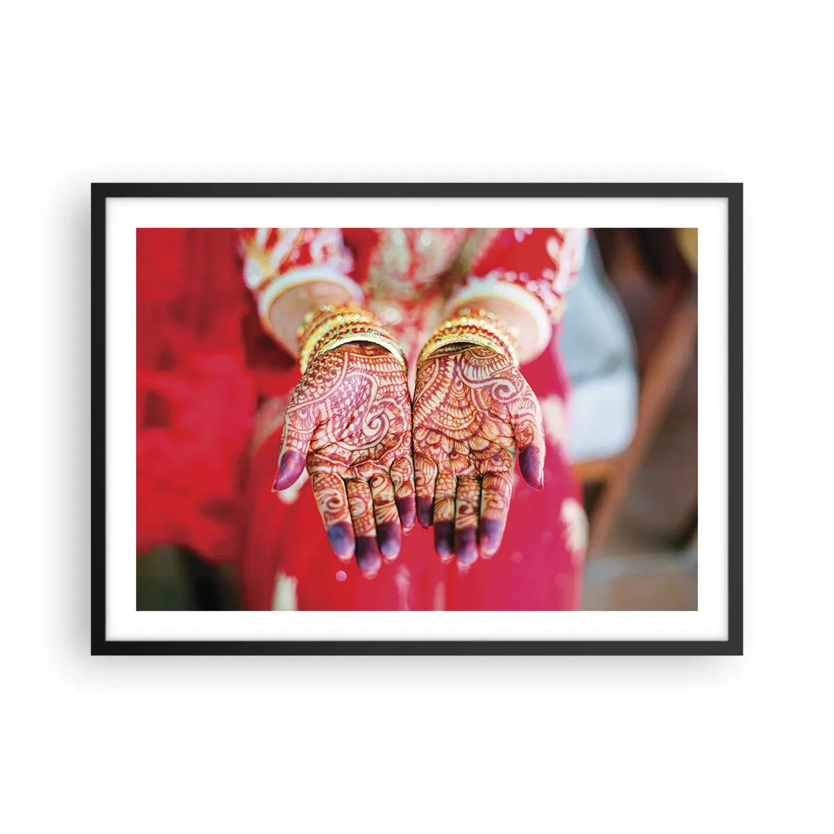 Plakat i sort ramme - Klar til at fange lykken - 70x50 cm