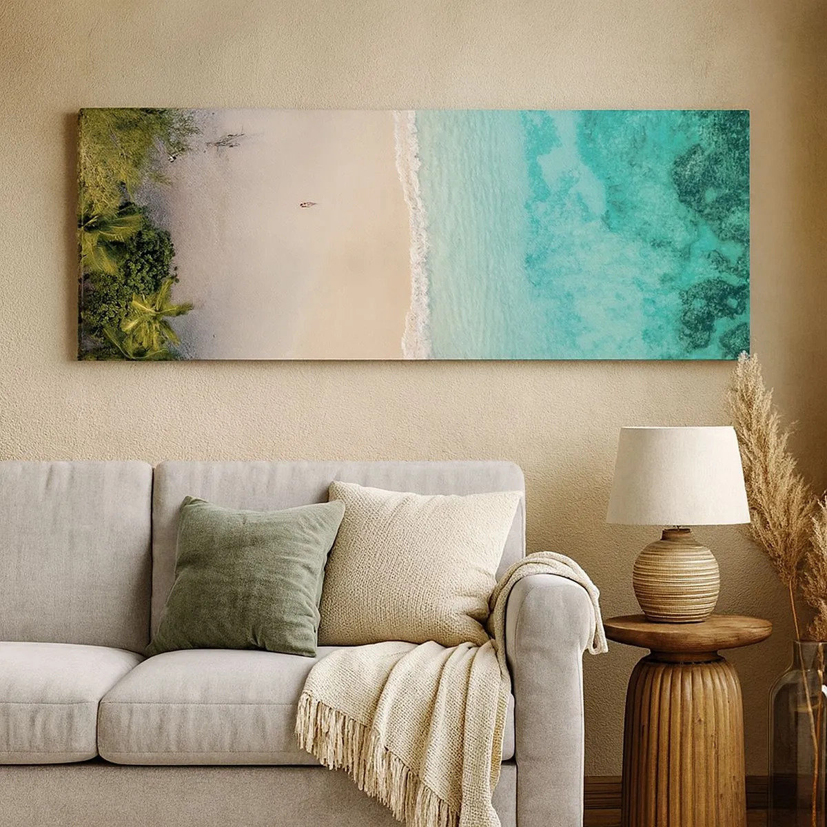 Lærredstryk - Billede på lærred - Paradis strand - 100x40 cm