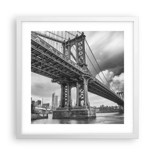 Plakat i hvid ramme - Til byens hjerte - 40x40 cm