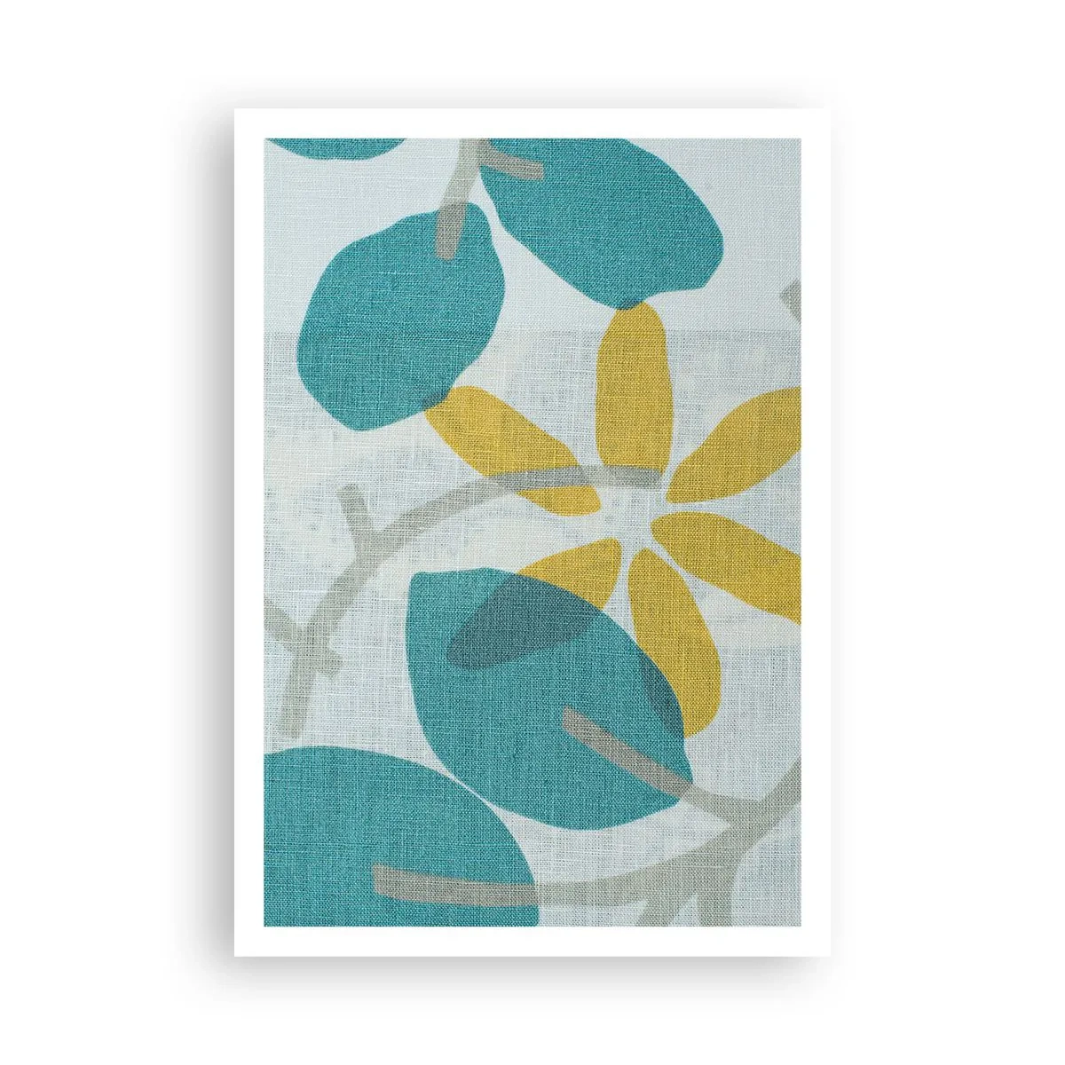 Plakat - Blandt azurblå blade - 70x100 cm