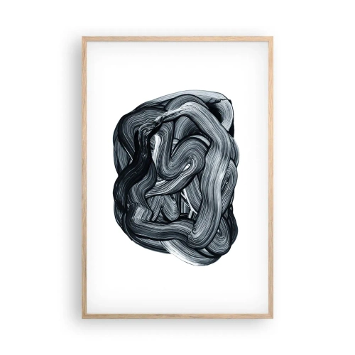 Plakat i ramme af lyst egetræ - Så enkelt er det ikke - 61x91 cm