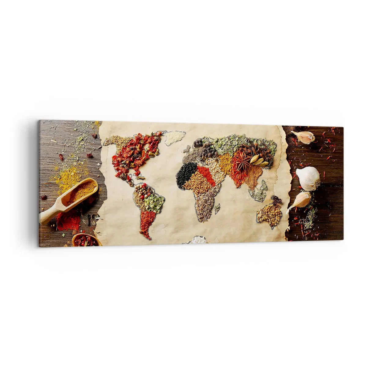 Lærredstryk - Billede på lærred - Alle verdens smage - 140x50 cm